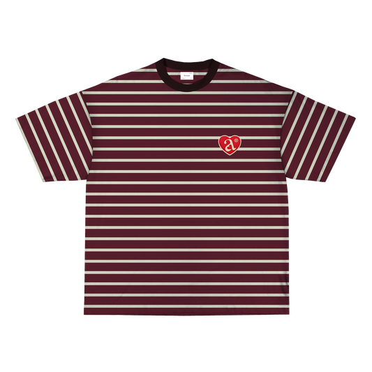HEART PATCH STRIPE TEE